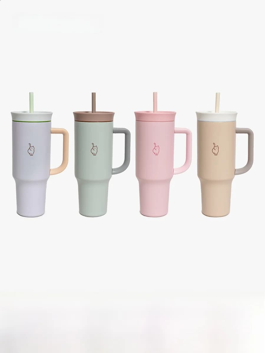 Bottiglia d'Acqua Isolata in Acciaio Inox Wookoo Design 200ml, Tazza da Viaggio per Auto con Manico, Thermos Portatile