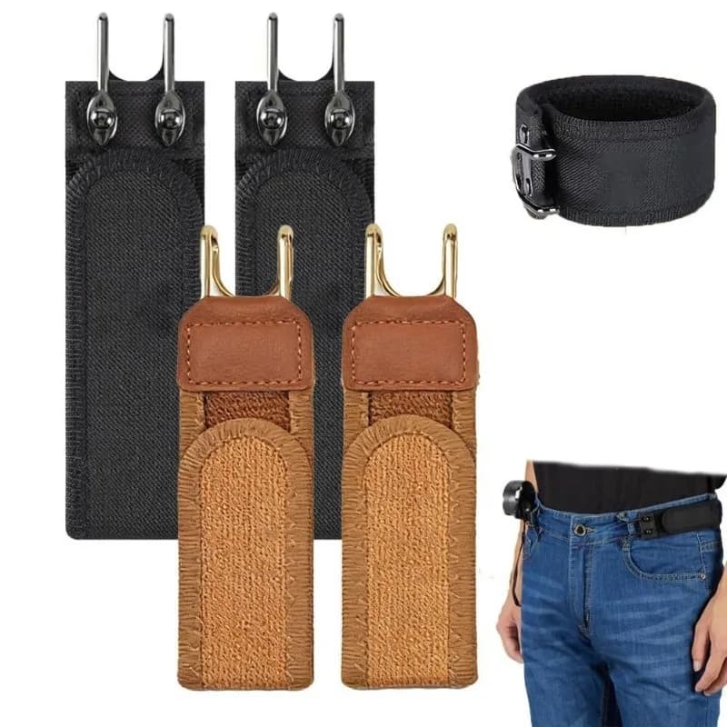 Comfort Stretch Buckle-Free Waist Belt for Men Women, Metal Hook Adjustable Velcro Strap, Versatile for Jeans Casual Pants