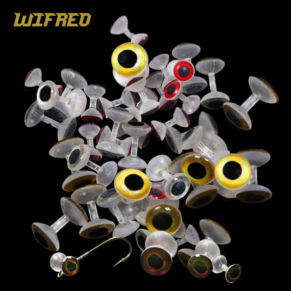 WIFREO 20 pz Fly Tying Realistico 3D In Peso Manubri Occhi 6mm 8mm 10mm Resina Richiamo di Pesca Occhi Fly Tying Materiali