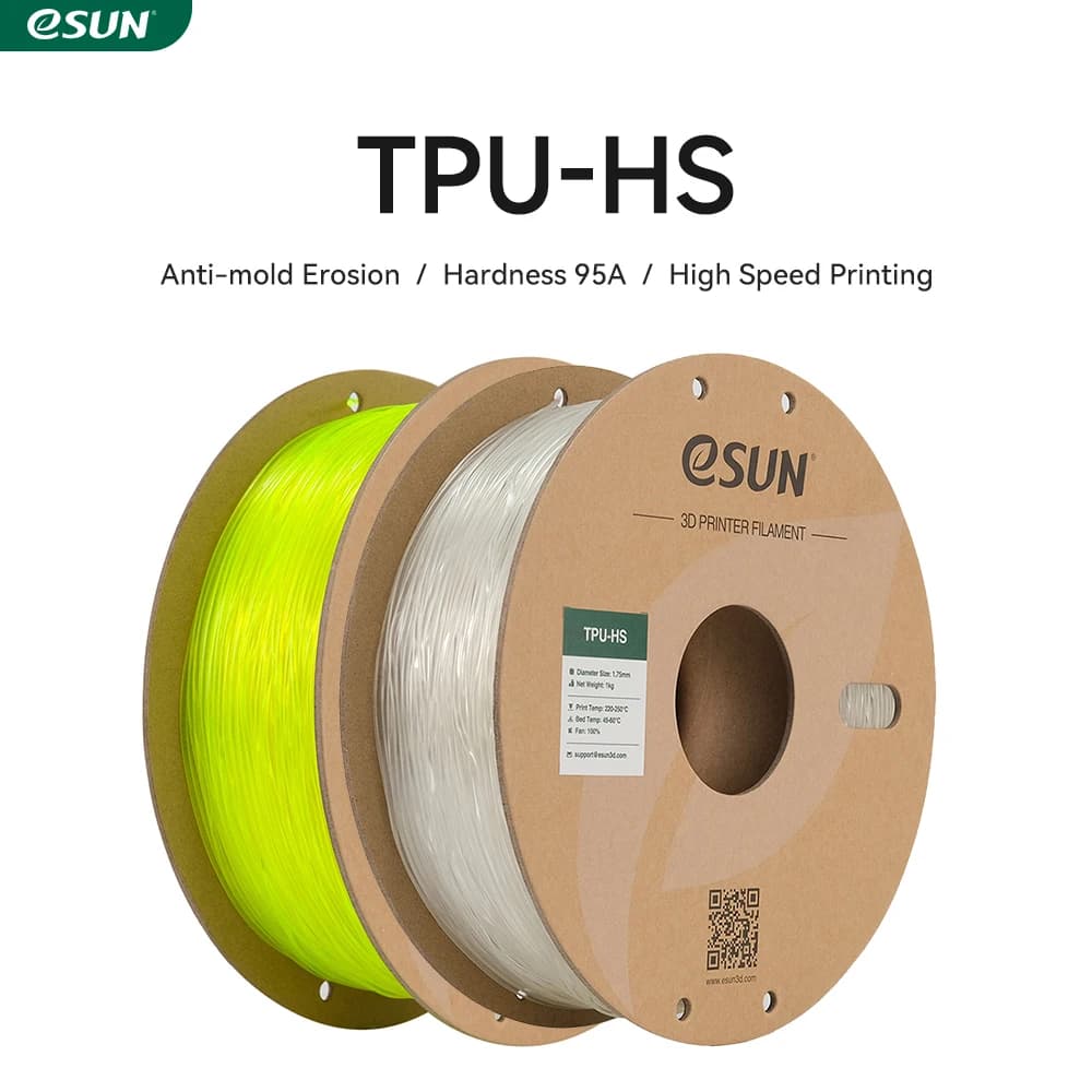 eSUN Antibacterial Filament TPU 1.75mm TPU 95A 3D Printer Filament 1KG 2.2 LBS High Speed Printing Coil TPU 3D Printing Material