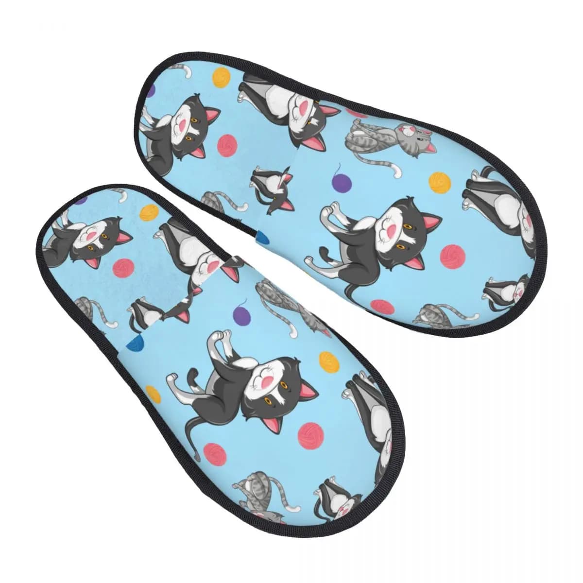 Pantofole calde per gatti geometrici per interni Pantofole in peluche per la casa Pantofole morbide e soffici per la casa