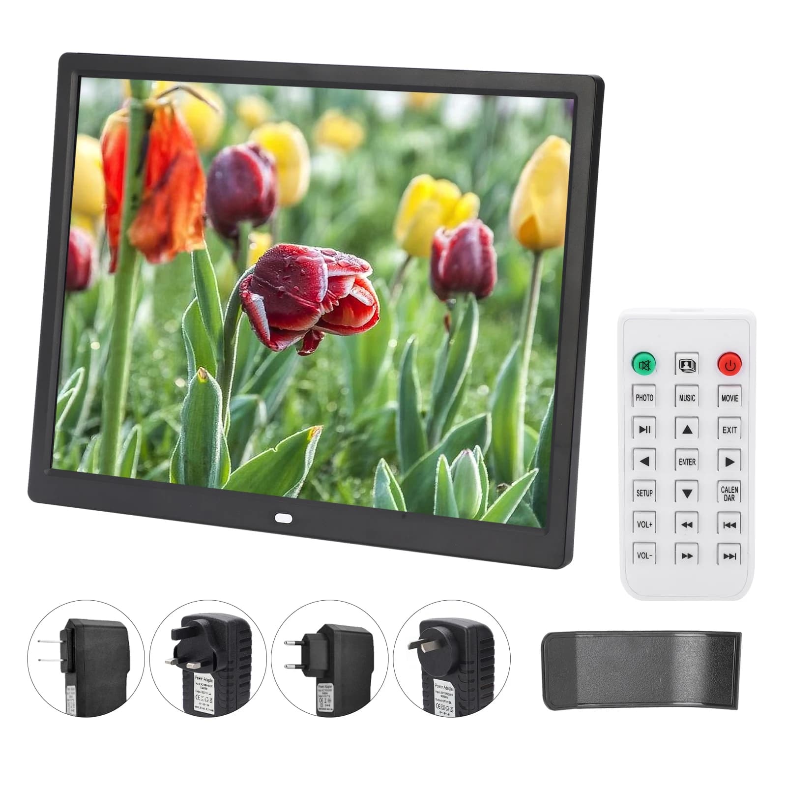 【Nuovo】 Cornice per foto digitale HD da 15 pollici Risoluzione 1024x768 Supporto MP3/MP4/Riproduzione dell'immagine Cornice per foto digitale con telecomando