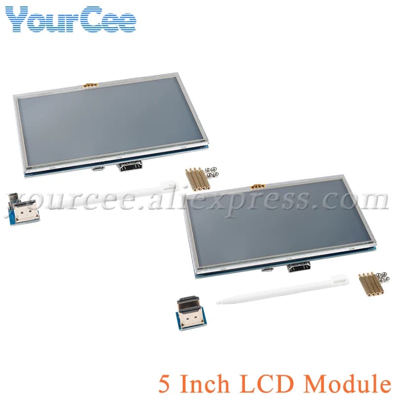 HDMI LCD Display Module 5 inch HD 5 "Touch resistive 800x480 with Raspberry Pi 4a/3nd Generation Adapter