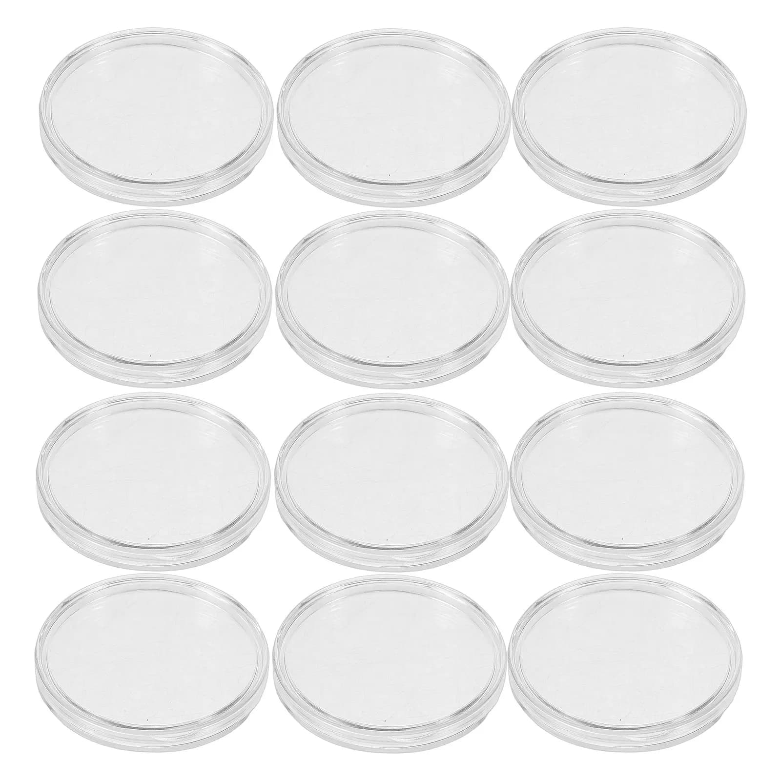 12Pcs Acrylic Coin Collector Storage Box Transparent Holder Display Case Dustproof Organizer for Medals Coins