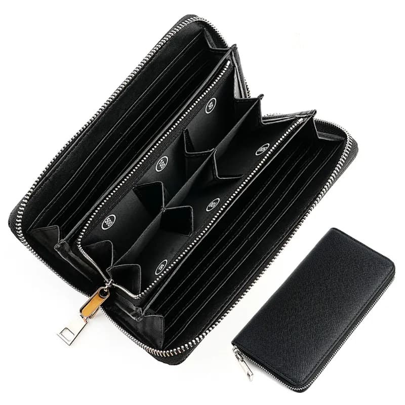 New Women's Long Wallet PU Leather Men's Multi-card Slot Card Holder Coin Purse Money Cloth
