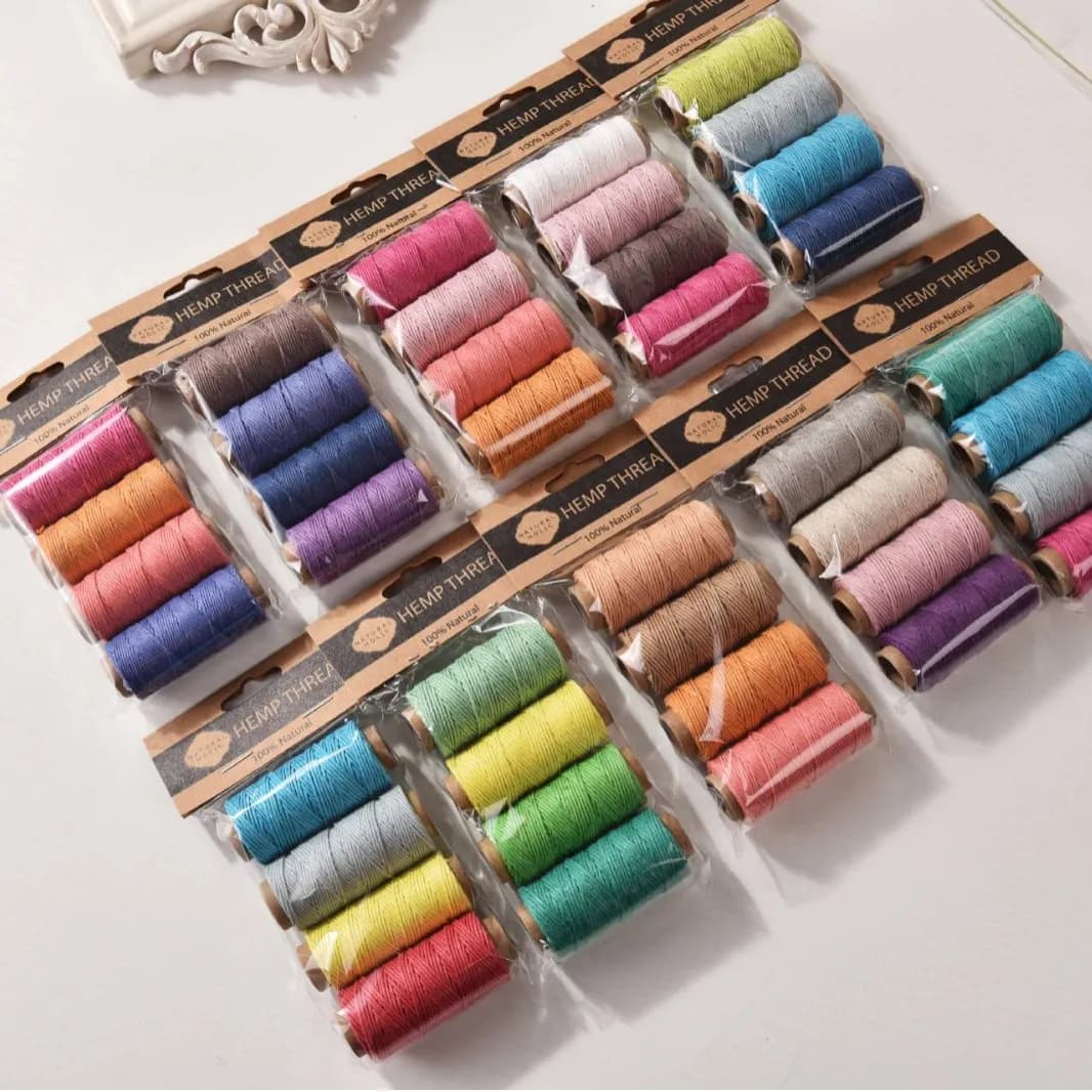 4 100% natural cotton waxed cotton thread rolls from 0.8 mm for hand weaving, thread for bracelet with hand weaving rope