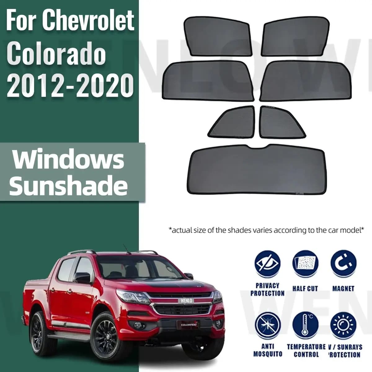 Per Chevrolet Holden Colorado S10 2012-2020 Lunotto Laterale Posteriore Parasole Auto Parasole Magnetico Parabrezza Anteriore Tenda Della Maglia