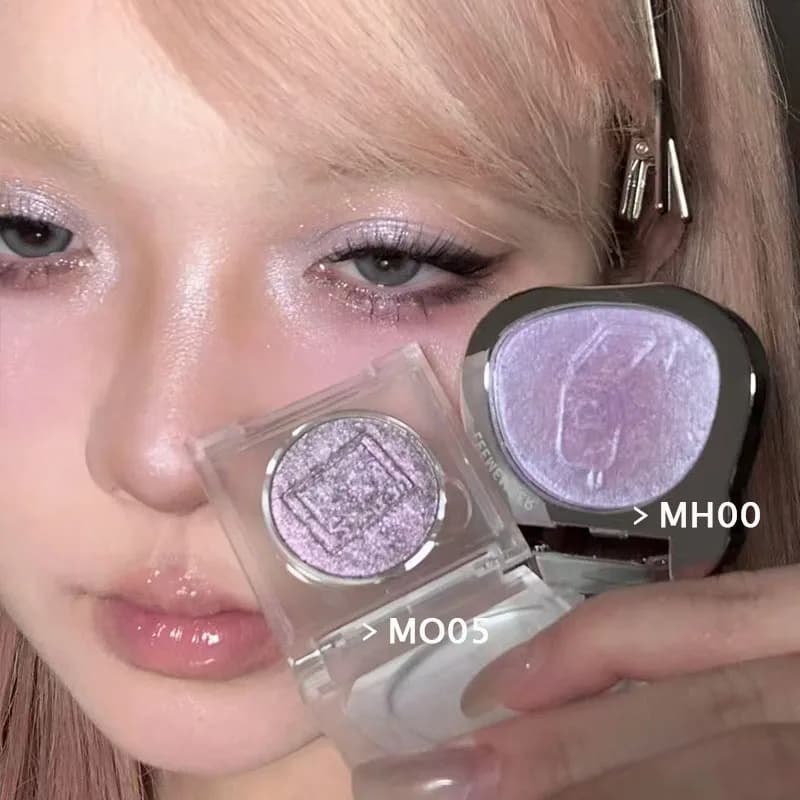 LEEMEMBER Ombretto Polvere satinata lucida Glitter Shimmer Metallico Punk Fine Flash Multiuso Trucco occhi duraturo 6g