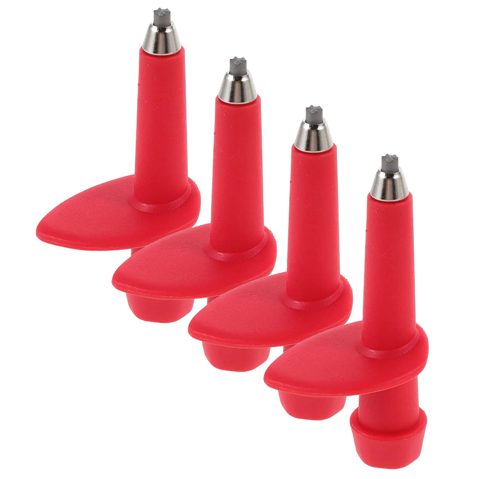 4 Pezzi Punte di Ricambio per Bastoncini da Trekking in Nylon e Acciaio al Tungsteno, Resistenti all'Usura, Rosse, Protezioni per Bastoncini da Escursionismo e Sci