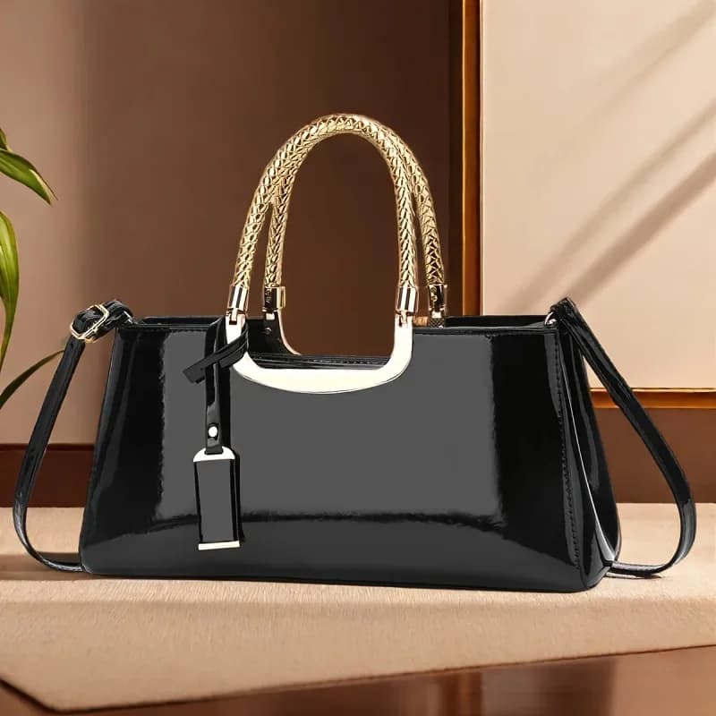 2026 Women's Glossy PU Leather Shoulder Handbag Wedding Clutch Bridal Party Evening Bag