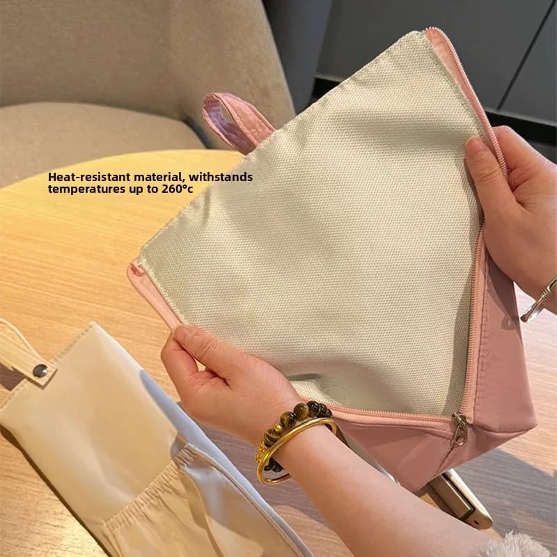 High temperature resistant curling iron storage bag waterproof storage bag Japanese style hanging portable travel bag