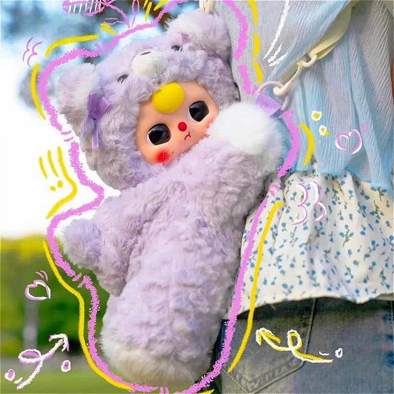 Zaino per Bambini Baby Three Hug, Zaino in Vinile Peluche Grande al 400%, Borsa Sorpresa con Simpatico Cartone Animato, Giocattolo alla Moda, Regalo Squisito
