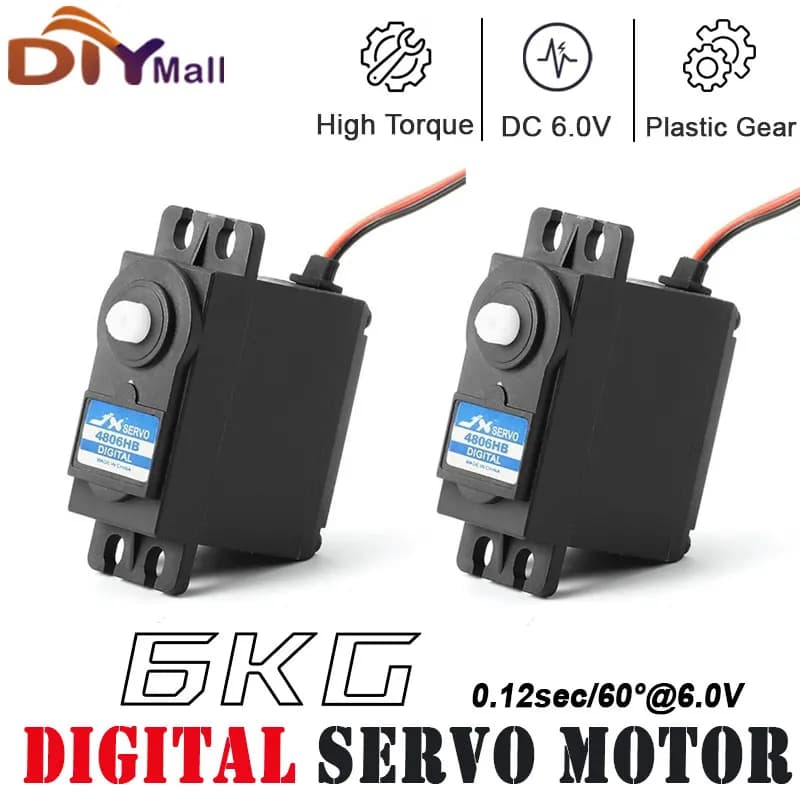 Servo Digitale Analogico JX PDI-4806HB PS-4806HB 6kg con Ingranaggi in Plastica per Auto RC 1/10 1/8, Barche, Camion, Buggy, Elicotteri, Aerei a Ala Fissa