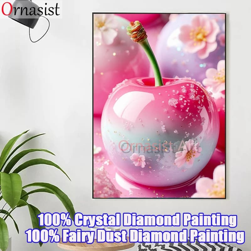 100% Fata Polvere Pittura Diamante Mela Strass Immagini Punto Croce Ricamo Pieno di Cristallo Mosaico Paesaggio Decor Per La Casa