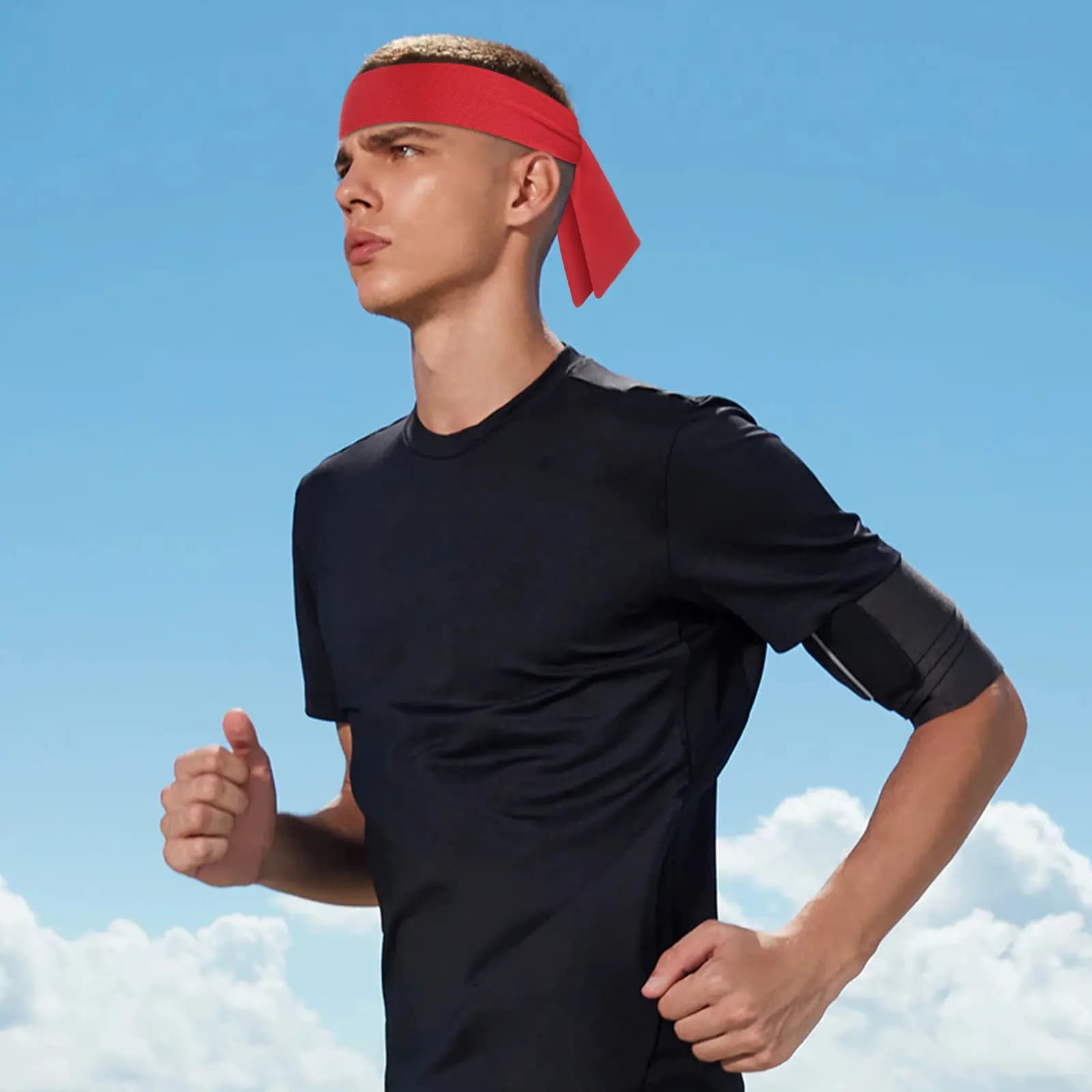 Fascia per Capelli Sportiva in Seta di Latte per Atletica, Calcio, Karate, Jogging, Allenamento, Assorbimento del Sudore, Rapida Asciugatura