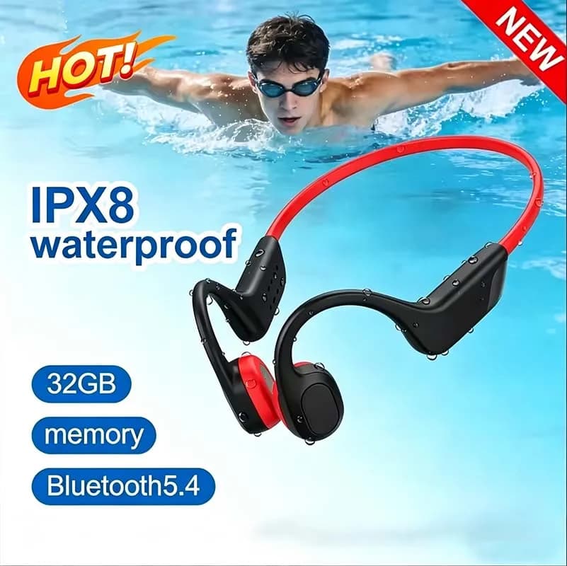 Bone Conduction Headset Wireless Swimming Sports Headphone IPX8 Bluetooth5.4 With Mic Waterproof Exercise Fitness New 2026