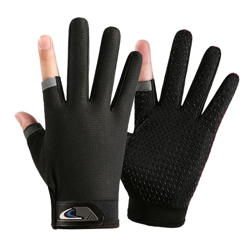 Women's Anti-UV Summer Men's Fishing Gloves Breathable Fitness Gloves Anti-Slip With Male Touch Screen With Two Toes Cut