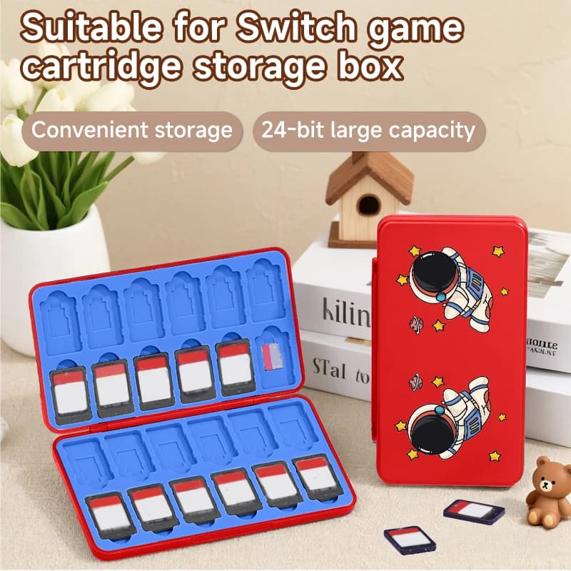 Custodia portatile 24 in 1 per carte da gioco per Switch, contiene 24 carte da gioco e 24 carte TF