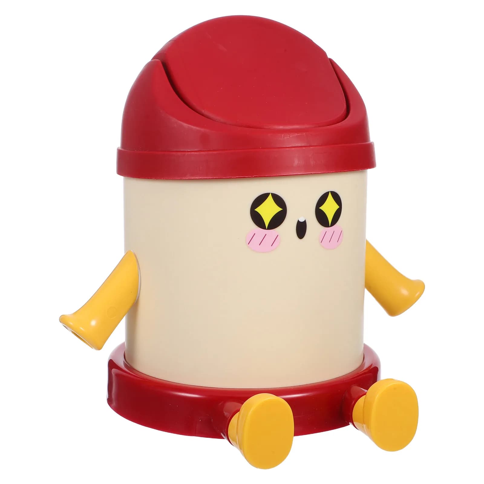 Cute Mini Trash Can Desktop Size PP Material Table Waste Basket Home Office Living Room Bedroom Efficient Cleanup