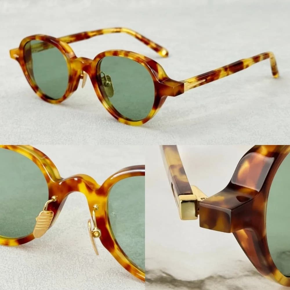 Sunglasses 2025 Clark Small Round Unisex Vintage Acetate Handcrafted UV400 Designer Eyewear