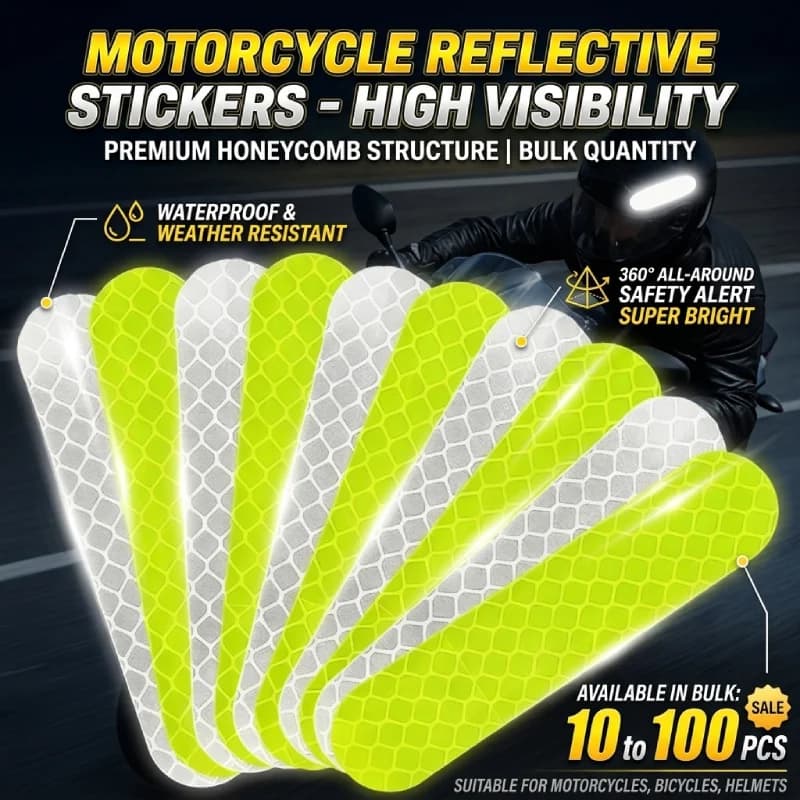 Motorcycle Helmet Reflective Stickers High Visibility Waterproof Safety Decals Bulk 10-100PCS Night Riding For Bike Scooter