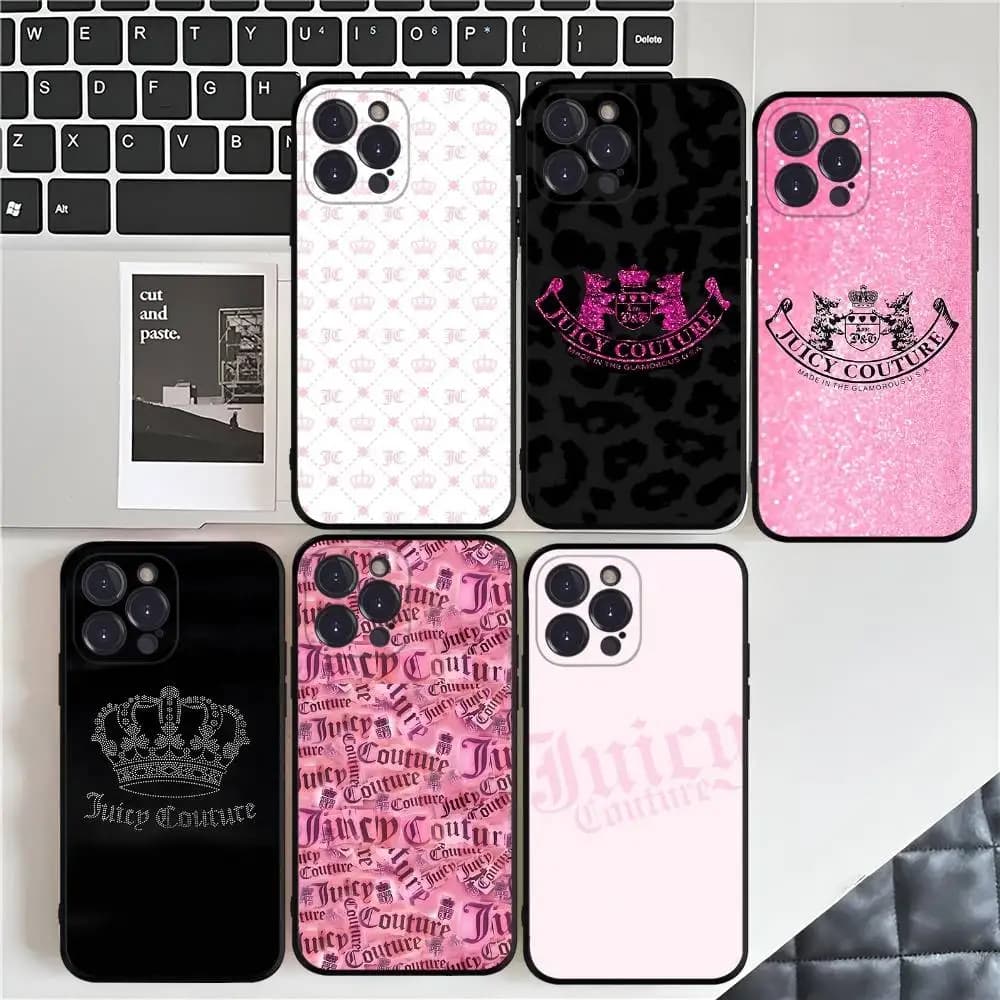 J-JuicysS Couture Phone Case For IPhone 16 15 14 13 12 11 17 Pro Max Simplicity Back TPU Soft Case