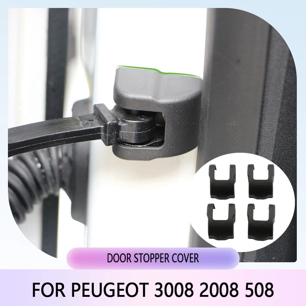 Doofoto 4x Auto Porta Limitatore Tappo di Copertura Per Peugeot 3008 2008 508 Accessori di Protezione Serratura Caso Styling