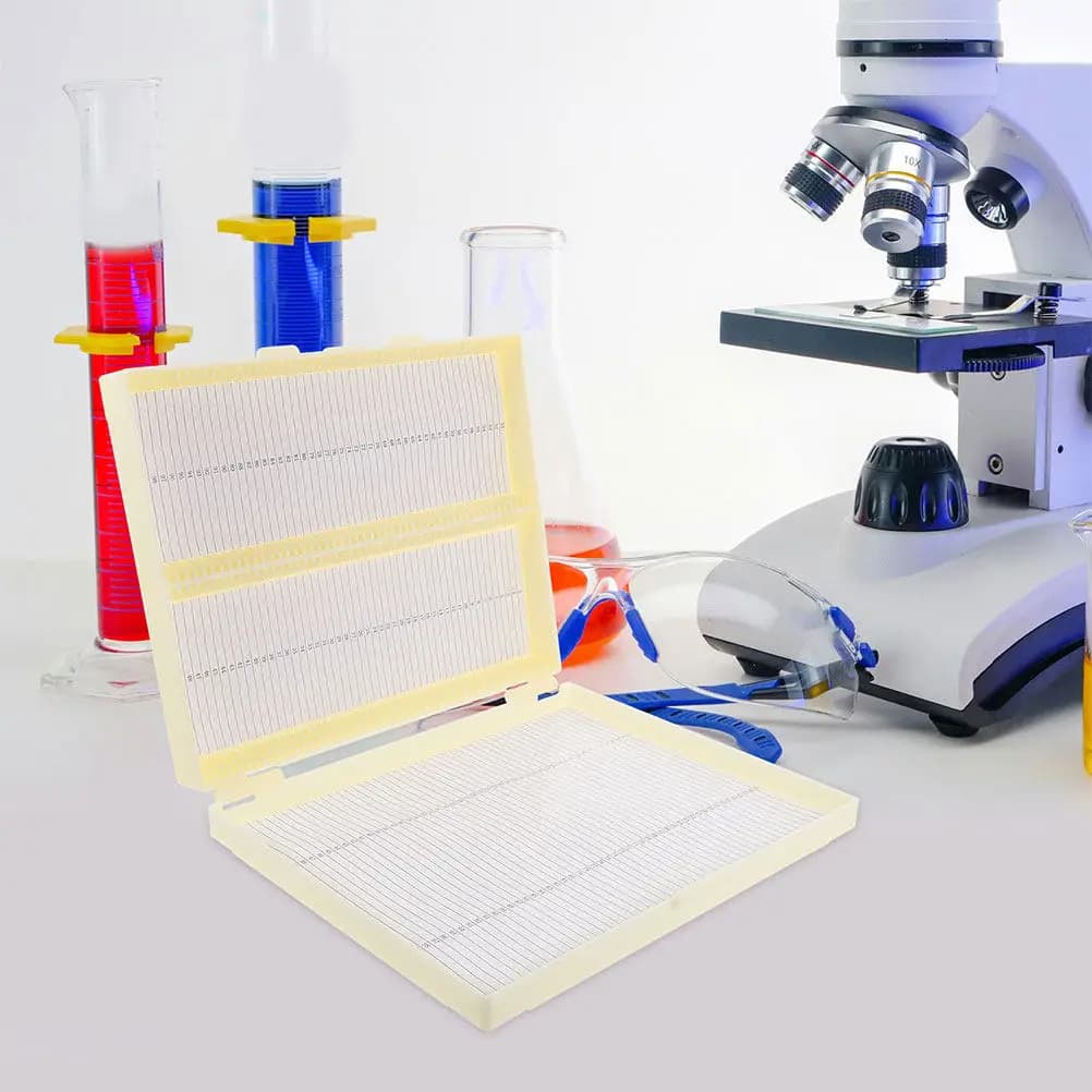 Contenitore per vetrini da microscopio da 2 pezzi per fette e vetrini, accessorio di protezione di alta qualità, scatola per campioni