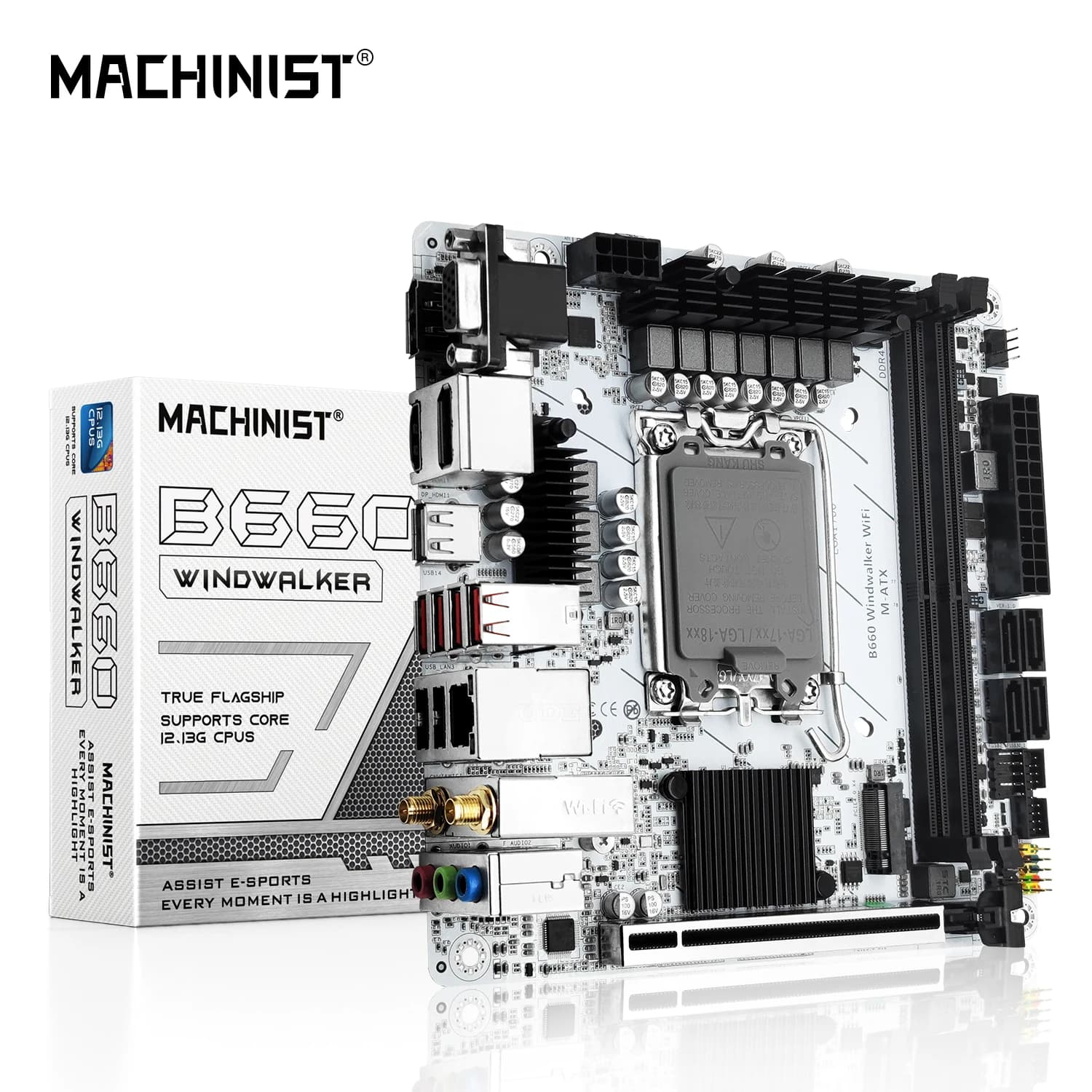 MACHINIST B660 WindWalker Wifi LGA1700 support for Intel motherboard 12 13 Gen CPU 12100F 13600F DDR4 memory RAM Nvme M.2 Mini- ♪