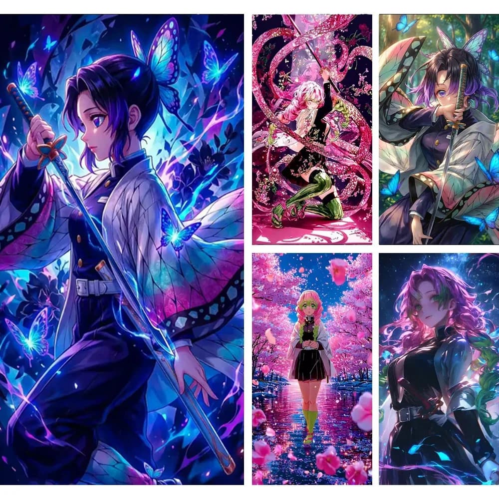 DIY Diamond Painting Jewelry Cross Stitch Japanese Cartoon Anime Girl Full Diamond Art, Mosaic Embroidery, Home Wall Decor