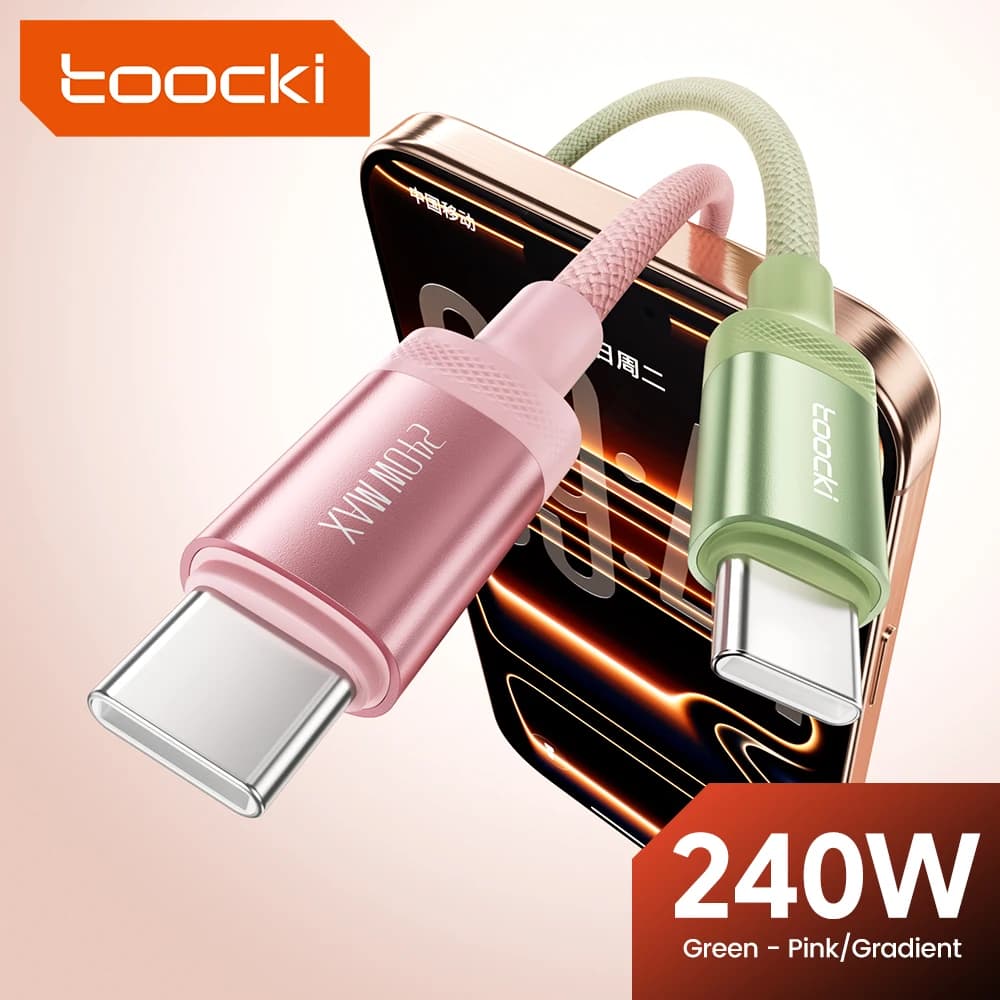 Toocki Cavo da USB C a USB C da 240 W PD 3.1 Cavo di tipo C con gradiente colorato a ricarica rapida per iPhone 17 Pro MacBook Samsung S25 Xiaomi