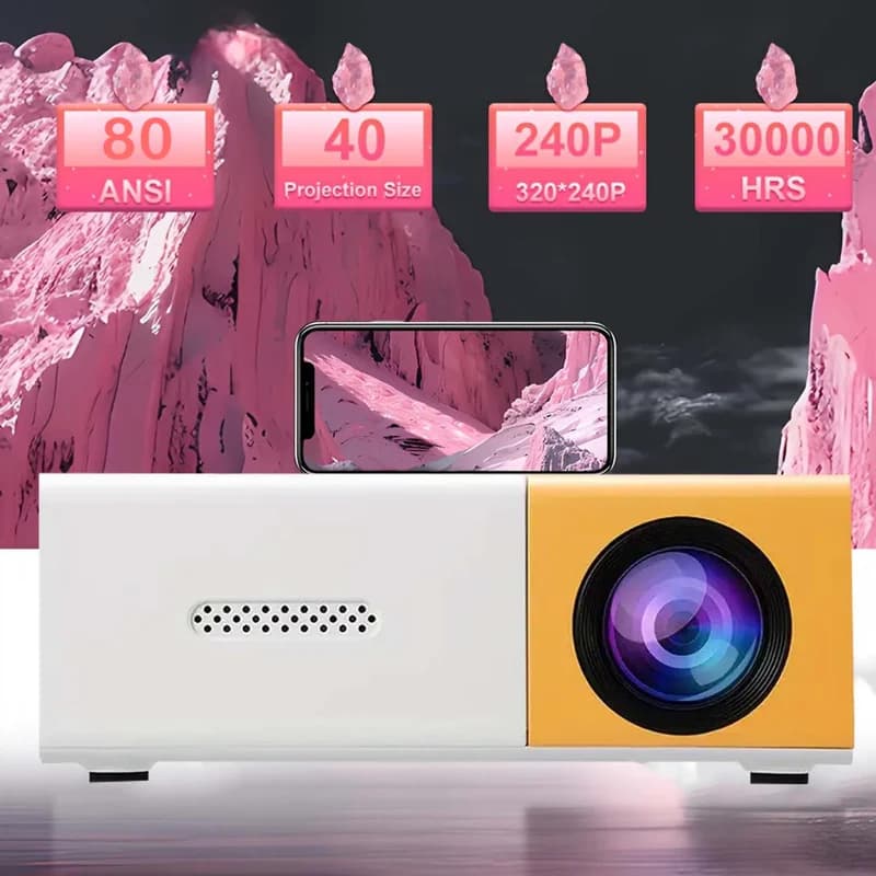 YG300 Mini proiettore portatile 600 lumen LCD compatibile con HDMI Altoparlanti integrati Piccolo per display domestico all'aperto Regalo per bambini 320P