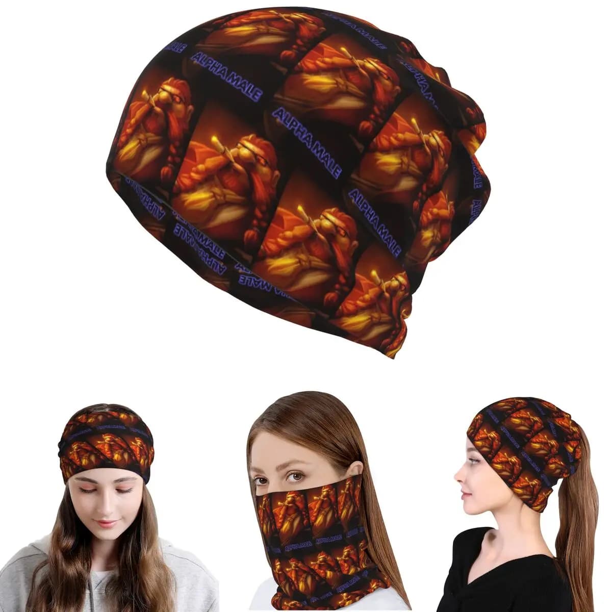Gragas Alpha Male Bandana Neck Cover Wrap Mask Scarf Multi-use Face Mask Beanies Hat for Men Women Adult Winter