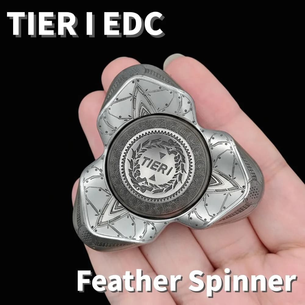 TIERI EDC Piuma di pavone Fidget Spinner Giroscopio Fidget Giocattoli per adulti Accessori da scrivania Accessori da scrivania in metallo