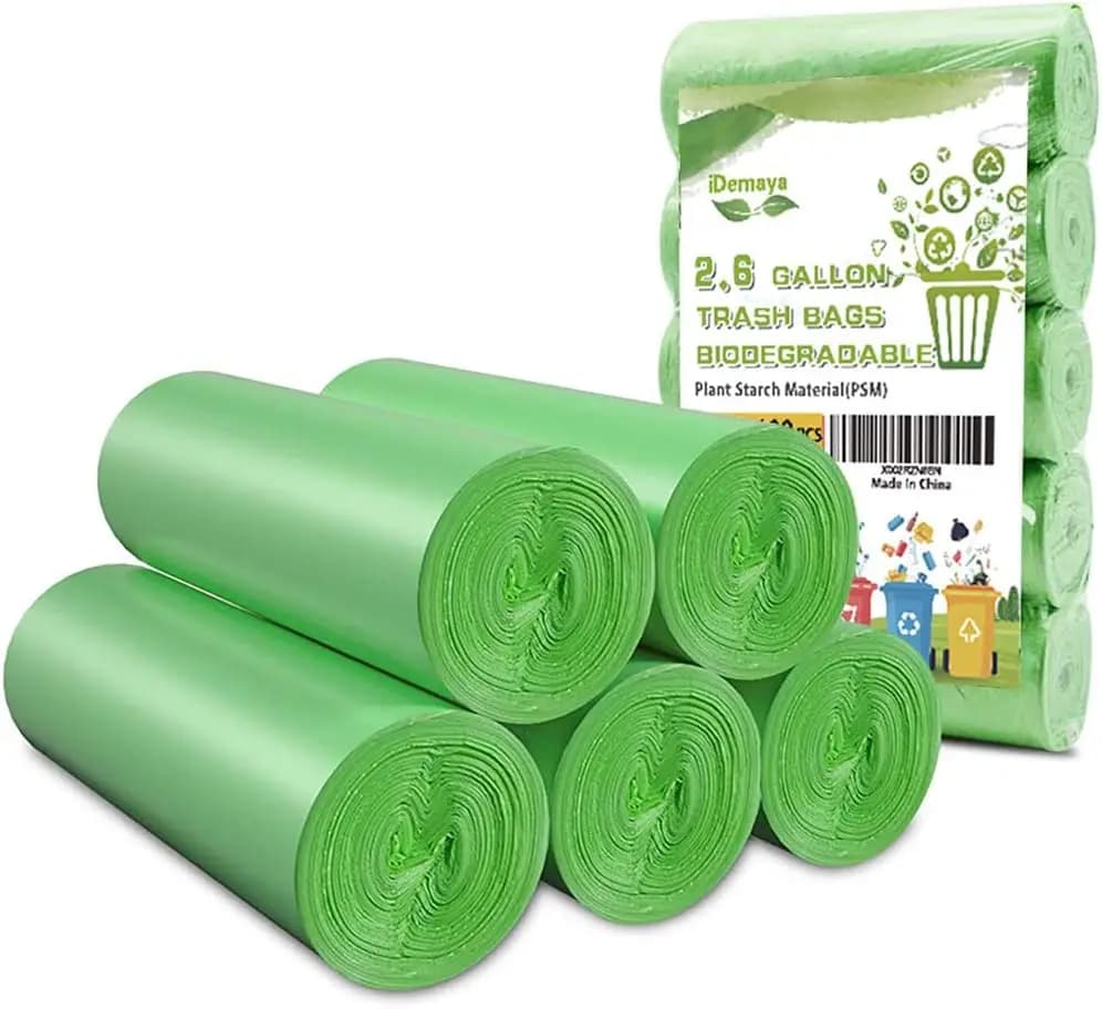 Small Trash Bags, Biodegradable 2.6 Gallon Extra Thick Garbage Bags, Recycling & Degradable Rubbish Bags Wastebasket Liners for