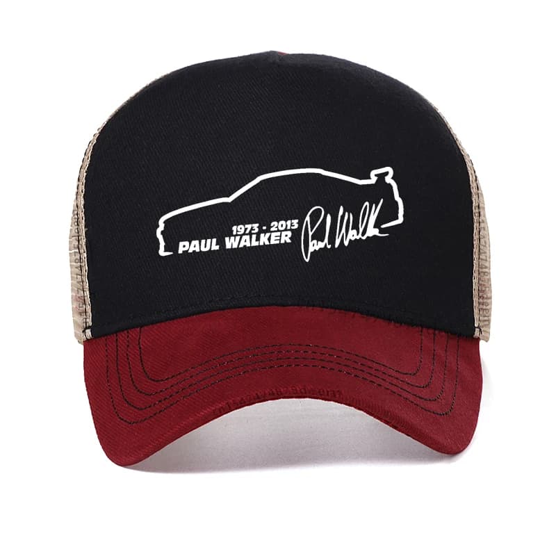 Paul Walker Fast And Furious Fashion Cappellino da baseball unisex Cappelli estivi in rete traspirante da camionista Cappelli da corsa da uomo Snapback