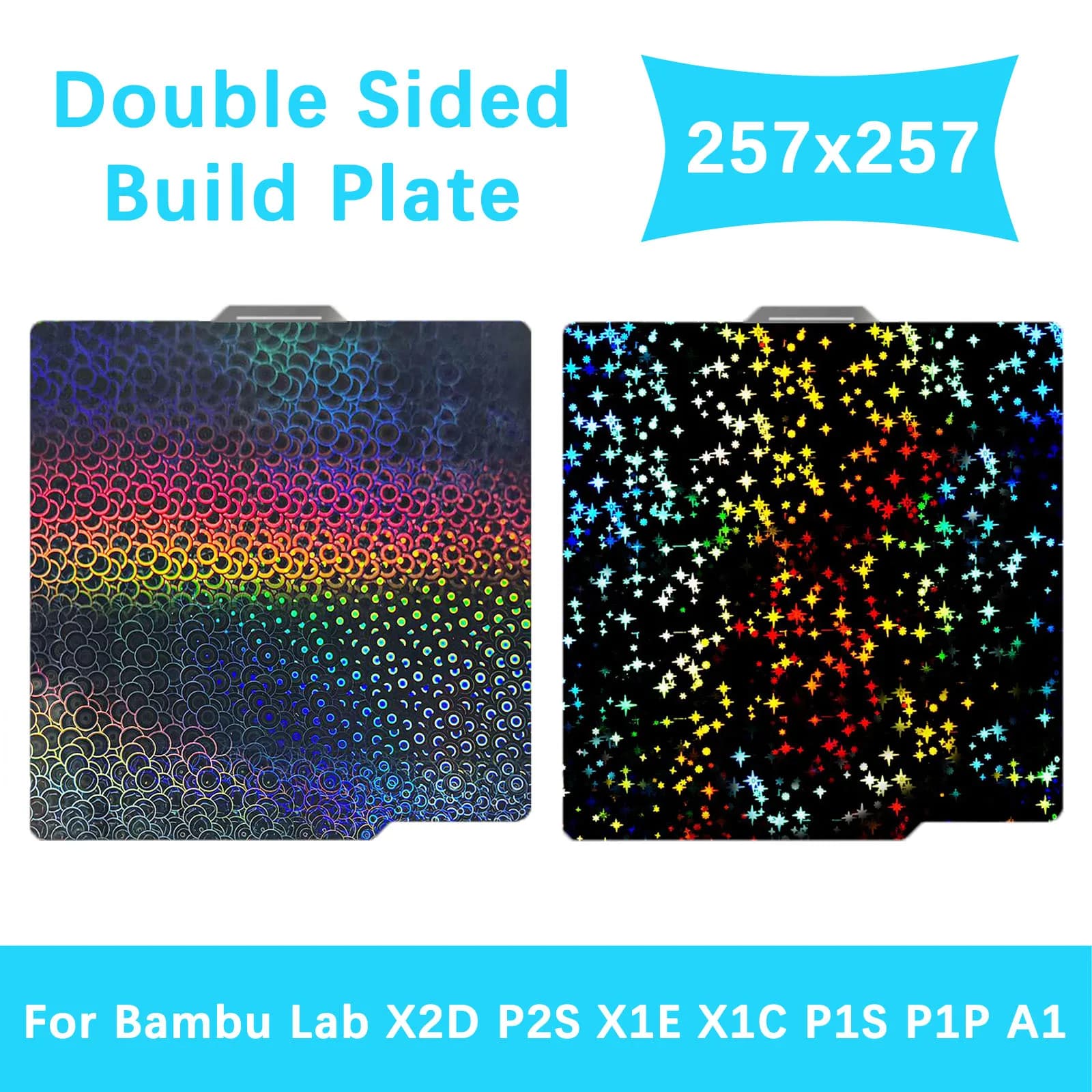 X2D Build Plate for Bambu Lab A1 P1P Smooth X1C Spring Steel Sheet P1S Double Sided Plate For Bambu Bamboo X1 Carbon Plate Bed