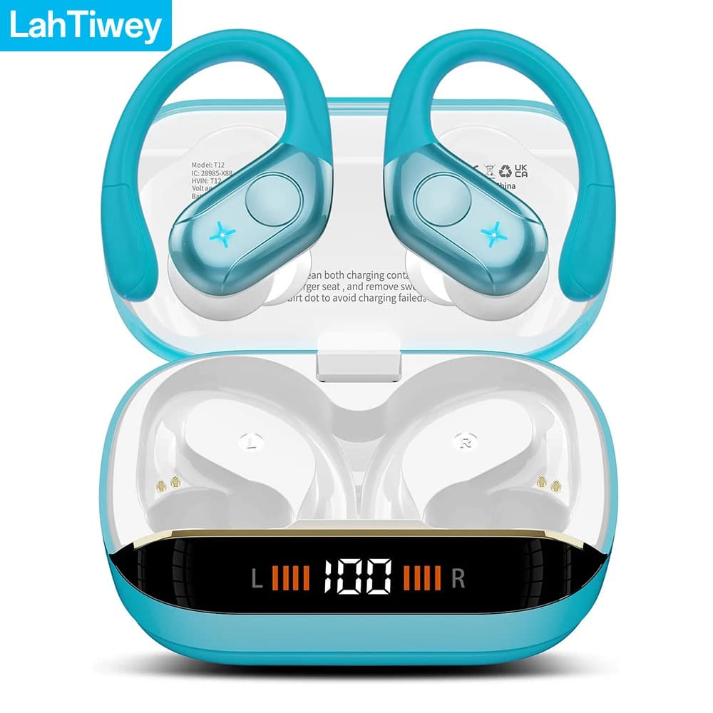 Auricolari wireless Auricolari Bluetooth 5.4 TWS con microfono con cancellazione del rumore ENC IPX7 impermeabile per l'auricolare Bluetooth sportivo da corsa