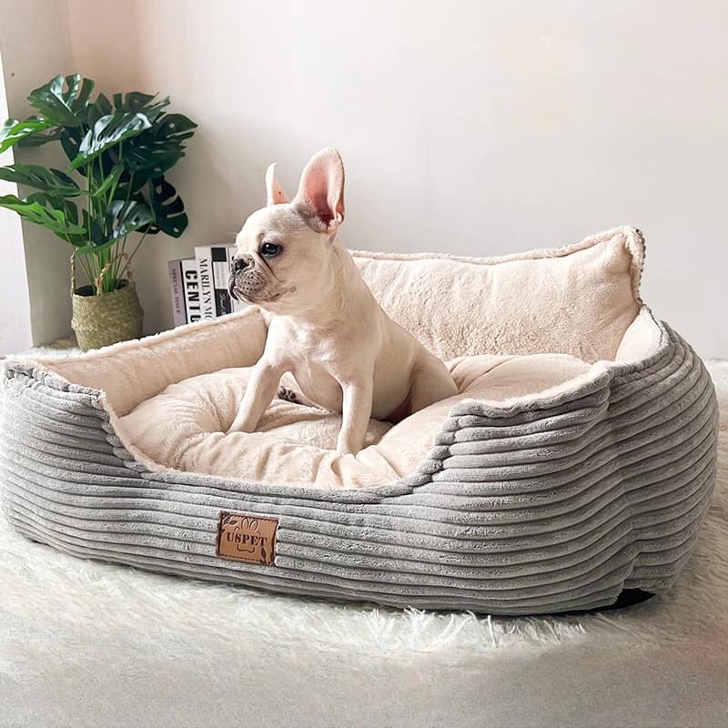 Corduroy Dog Sofa Bed Winter Warm Cat Nest Cushion Pets Special Deep Sleeping Warm Fluffy Kennels for Small Medium Dogs Cats