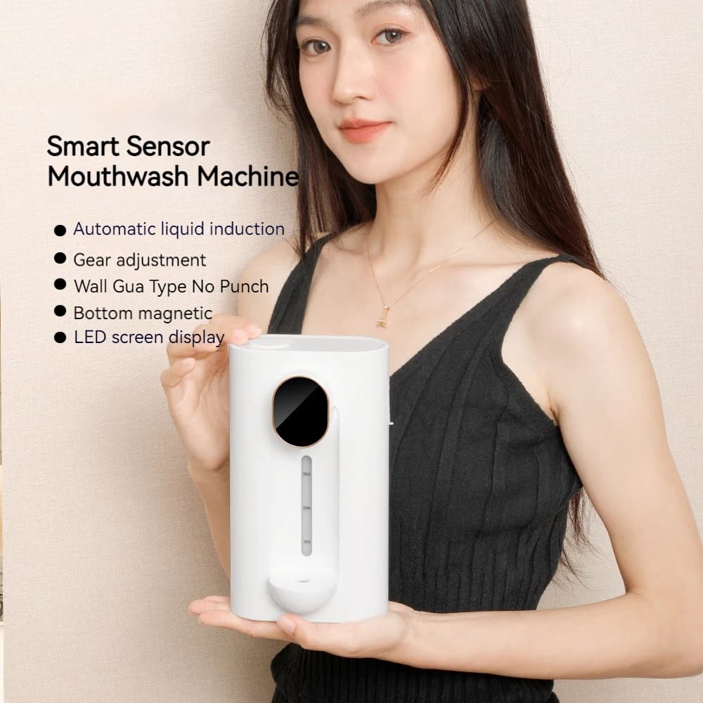 Dispenser automatico per collutorio USB ricaricabile a parete a tre marce 540ML Dispenser di sapone con rilevamento a infrarossi intelligente per il bagno