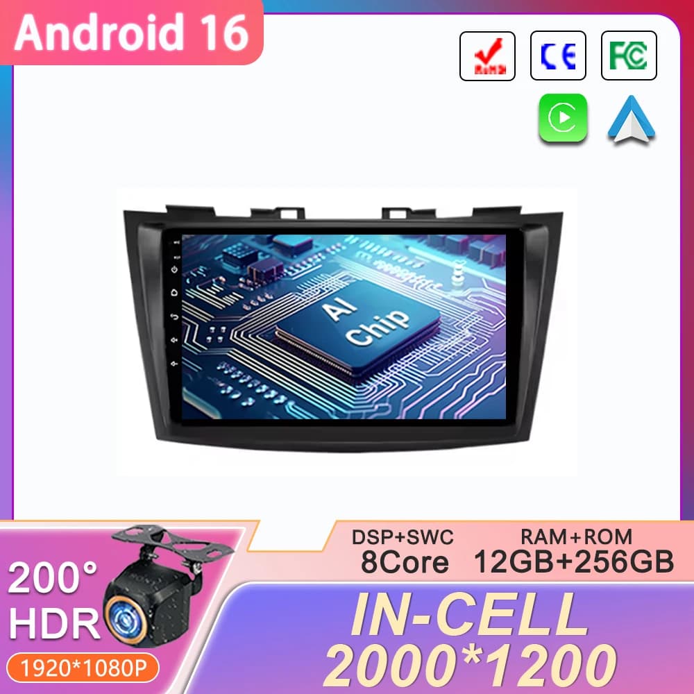 Android 16 Car For Suzuki Swift 4 2011 - 2015 Head Unit CPU GPS Navigation Touch Screen Multimedia Player HDR No 2Din DVD Wifi