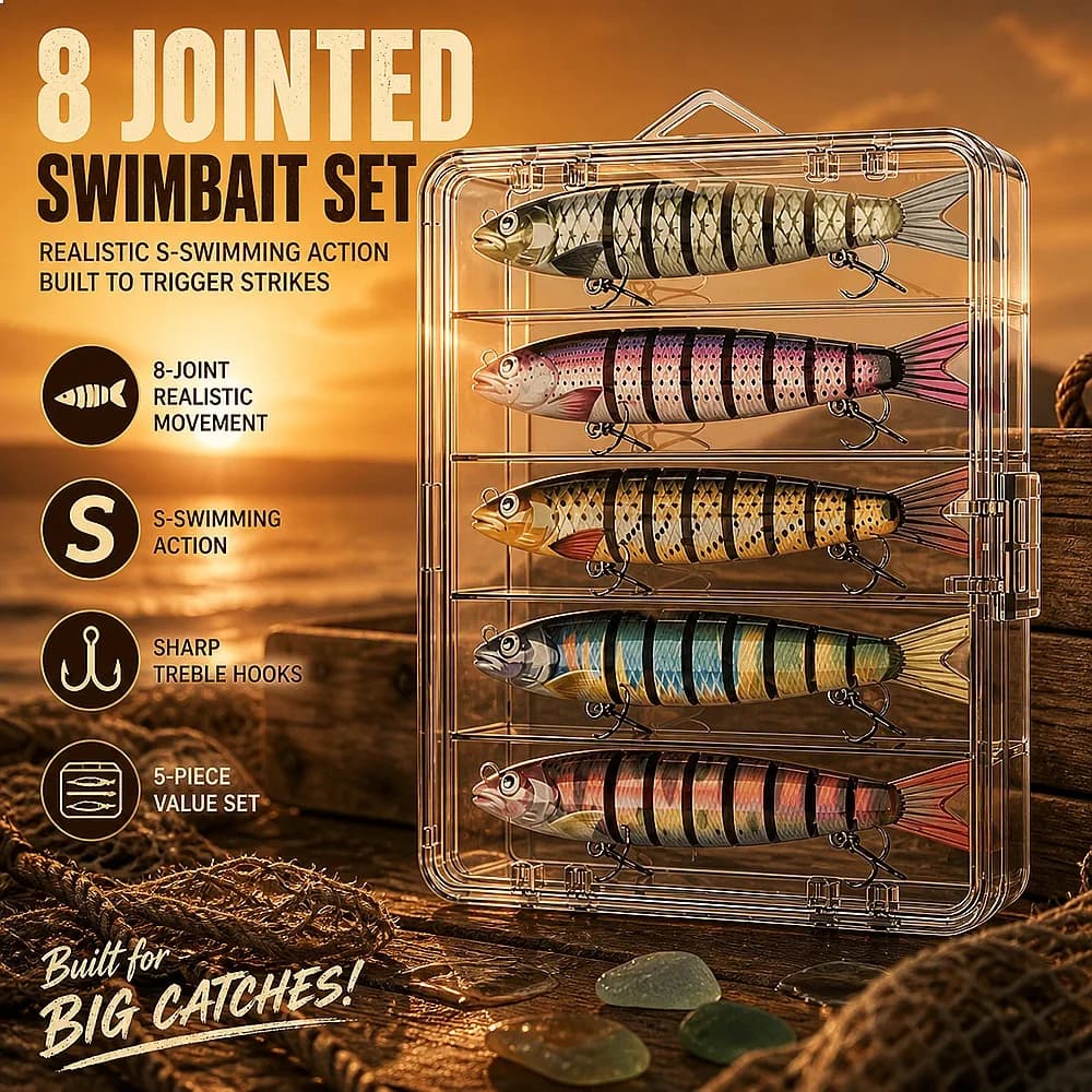 3pcs/5pcs/10Pcs Hard Pencil Shaped 8 Segment Multi Joint Swimbaits Far Casting Full Sinking 19g Bionic Bass Trout Pesca