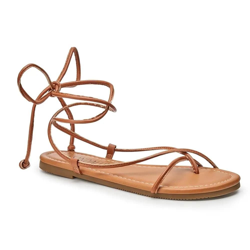 Sandali da donna con lacci, sandali gladiatore con cinturini, sandali piatti a punta aperta, con fascia alla caviglia, estivi, comodi e casual.