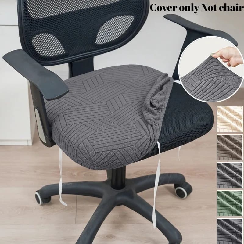 1 Pezzo Coprisedile per Sedia da Ufficio in Jacquard, Rivestimento Rimovibile per Sedia Girevole da Computer, Coprisedile per Sala da Pranzo, Decorazione per la Casa