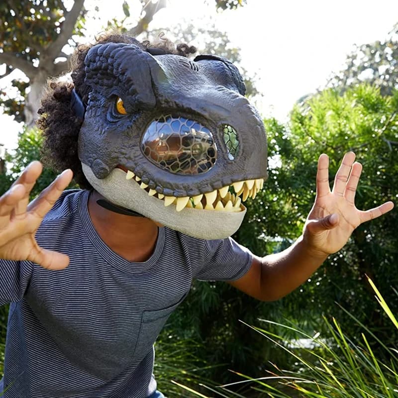 Jurassic Worlds Dinosaur Mask con apertura Jaws Eyes e cinturino regolabile 87HA
