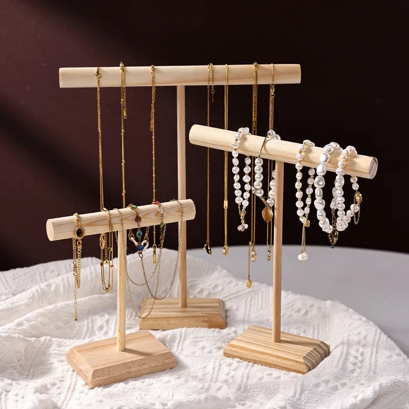 Solid wood jewelry display, bracelet display, necklace, hair band, jewelry display with wooden base