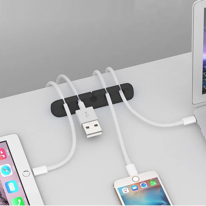 Clip per cavi flessibili in silicone: supporto per cavi multiuso per l'organizzazione della scrivania, gestione dei cavi per mouse/tastiera/auricolari
