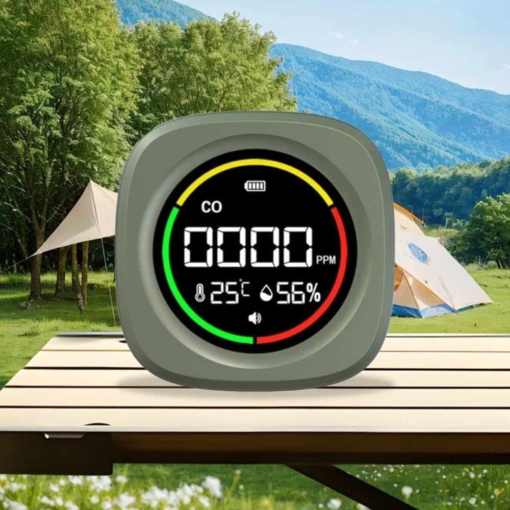 Rilevatore di monossido di carbonio 3 in 1 Rilevatore di umidità di temperatura con display LCD ad alta definizione ricaricabile magnetico