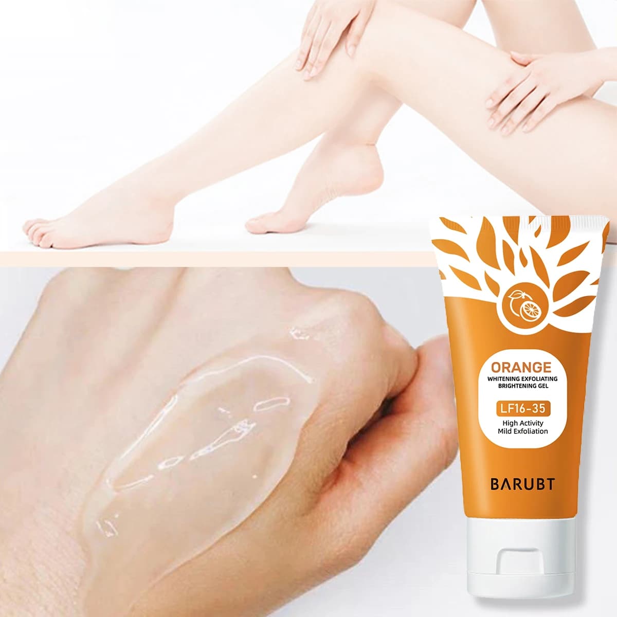 Orange Vitamin C Exfoliating Gel 50g, Refreshing Facial Body Scrub, Gentle Cleansing for Smooth Skin, Sweet Scent, 100% Satisfac