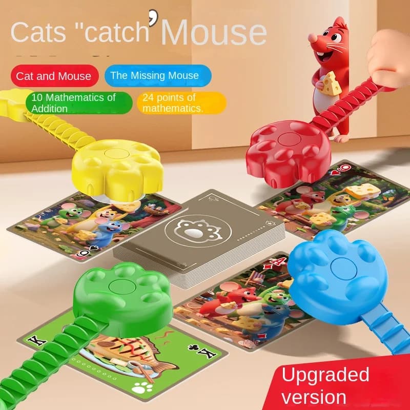 Gatti Cattura Mouse Giochi da tavolo Giocattoli per bambini Festa in famiglia Giochi sociali Memoria carta divertente Pensiero logico Gioco da tavolo educativo per bambini
